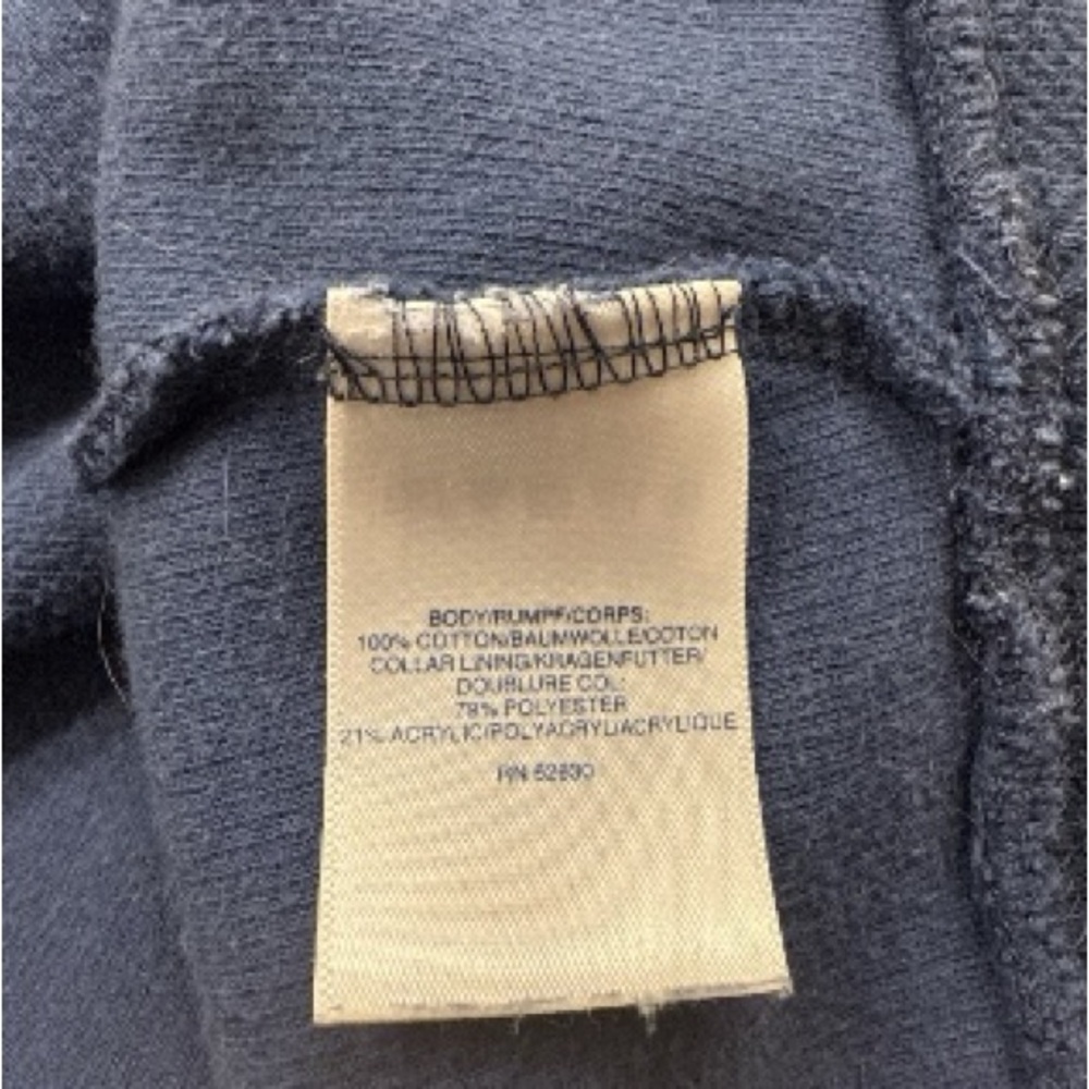 Lands’ End Blue Men’s Quarter-Zip Pullover XXL Sherpa Collar Cotton Knit Sweater - Picture 6 of 7